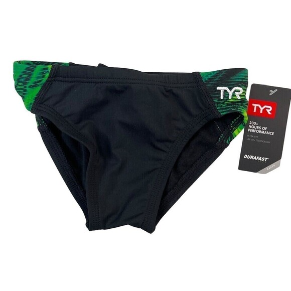 TYR Swimwear Boys 22 (US 6) Black Durafast Elite Cadence Racer New $34.99 New - Picture 1 of 8